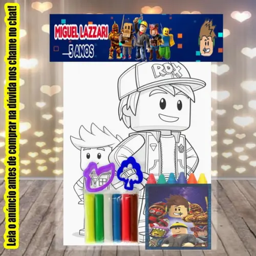 Kit Colorir+ Kit Massinha de Modelar do Roblox