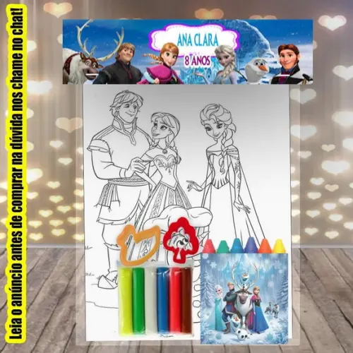 Kit Colorir+kit Massinha Modelar da Frozen