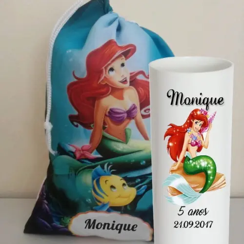 Kit Saquinho Surpresa e Copo da Sereia Ariel