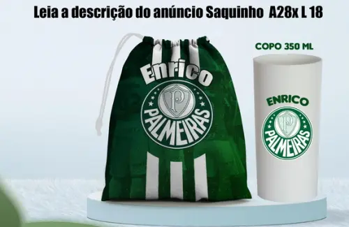 Kit Saquinho Surpresa e Copo Long Drink Palmeiras