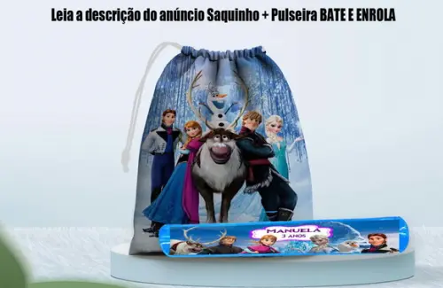 Kit Saquinho Surpresa e Pulseira Bate e Enrola da Frozen