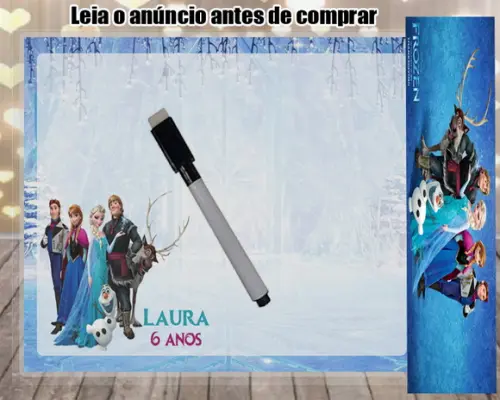 Lousa e Canetinha Personalizada da Frozen