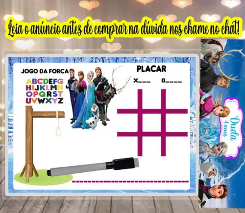 Lousa Joguinhos da Frozen