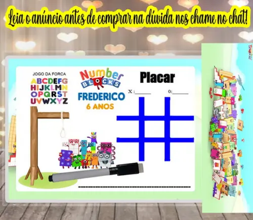 Lousa Joguinhos Personalizado Number Blocks