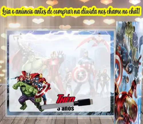 Lousa Magica para Lembrancinhas dos Vingadores