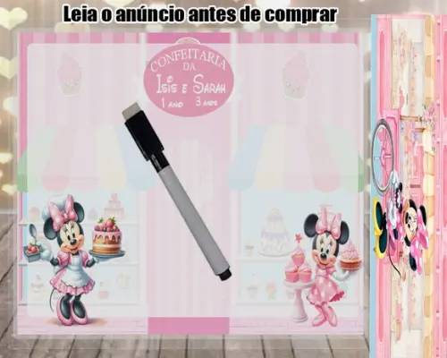 Lousa Magica Personalizada da Minnie Confeiteria