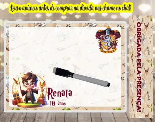 Lousa Magica Personalizada do Harry Potter