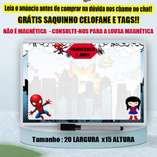 Lousa Magica Personalizada do Homem Aranha