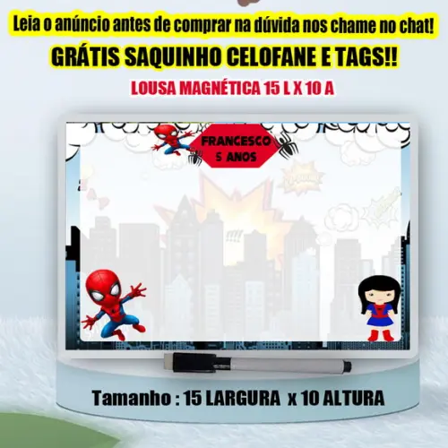 Lousa Magica Personalizada do Homem Aranha