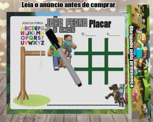 Lousinha Magica Forca e Jogo da Velha do Minecraft
