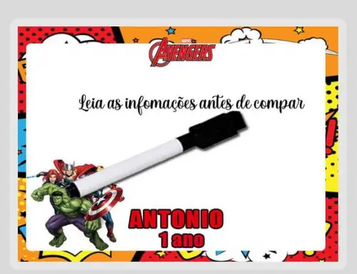Lousinha Magica Personalizada Vingadores