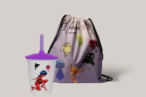 Mochilinha Personalizada e Copo Twister Lad