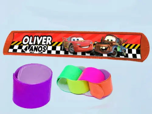 Pulseira Bate e Enrola Carros Disney