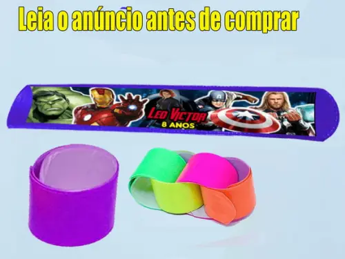 Pulseira Bate e Enrola Cores Sortidas Vingadores
