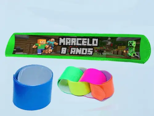Pulseira Bate e Enrola do Minecraft