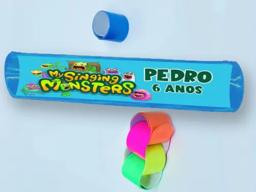 Pulseira Bate e Enrola Lembrancinhas My Singing Monsters