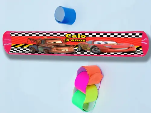 Pulseira Bate e Enrola para Festa Infantil Carros Disney