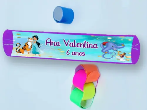 Pulseira Bate e Entola Personalizado da Jasmine e Aladim