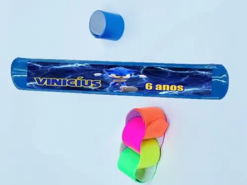 Pulseira Bate Enrola Lembrancinhas Infantil do Sonic