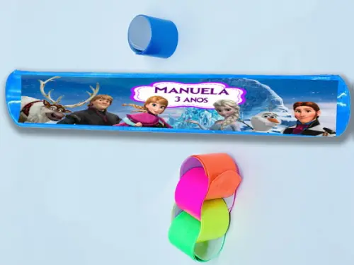 Pulseira Bate Enrola Personalizada Frozen