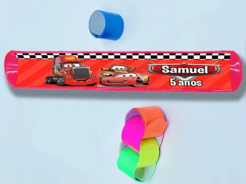 Pulseira Infatil Bate e Enrola Carros Disney