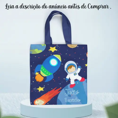 Sacolinha de Tecido Personalizada Astronauta