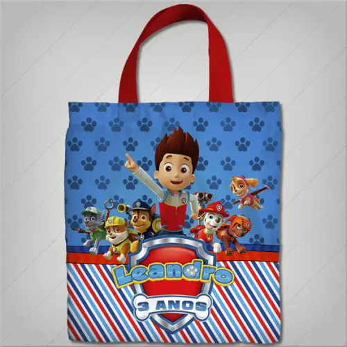 Sacolinha de Tecido Personalizada da Patrulha Canina