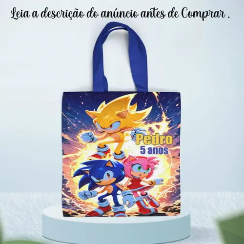 Sacolinha de Tecido Personalizada do Sonic