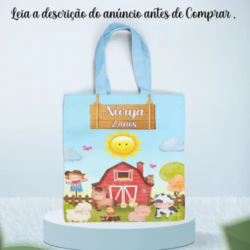 Sacolinha de Tecido Personalizada Fazendinha