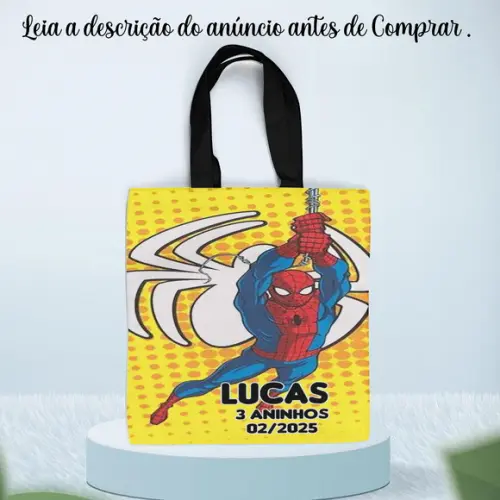 Sacolinha de Tecido Personalizada do Homem Aranha