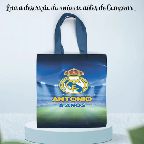 Sacolinha de Tecido Personalizada Real Madri