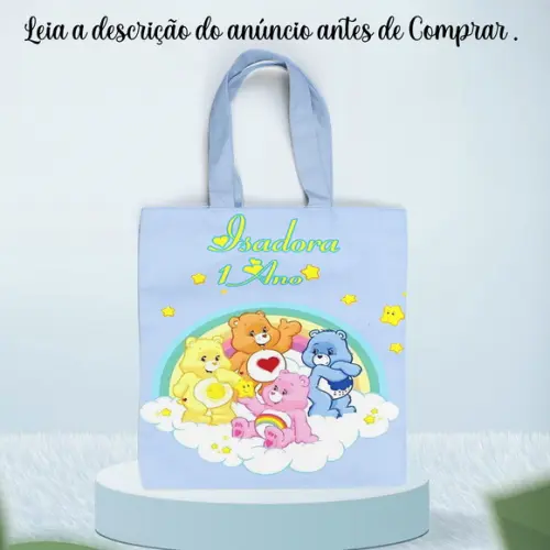 Sacolinha de Tecido Personalizada Ursinhos Carinhosos
