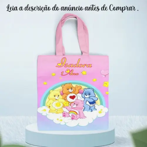 Sacolinha de Tecido Personalizada Ursinhos Carinhosos