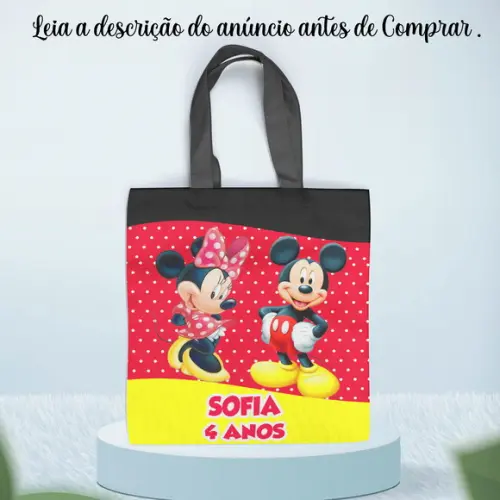 Sacolinha Ecobag da Minnie e Mickey
