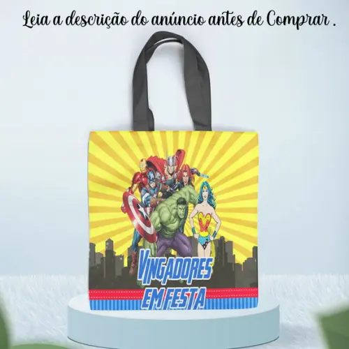 Sacolinha Ecobag Lembrancinhas dos Vingadores