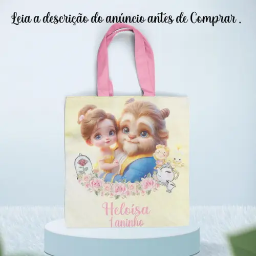 Sacolinha Ecobag Personalizada da Bela e a Fera