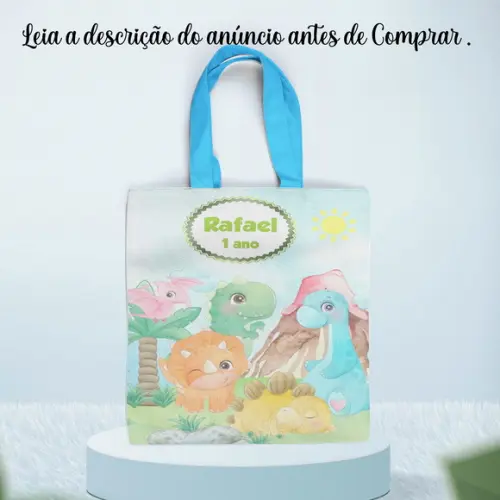 Sacolinha Ecobag Personalizada Dinossauros Baby