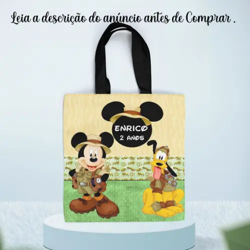 Sacolinha Ecobag Personalizada do Mickey Safari