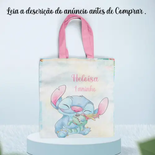 Sacolinha Ecobag Personalizada do Stitch