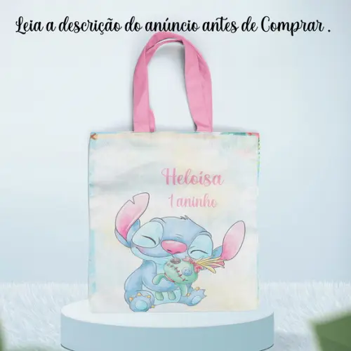 Sacolinha Ecobag Personalizada do Stitch