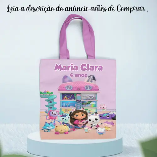 Sacolnha de Tecido Personalizada Casa Magica da Gabby