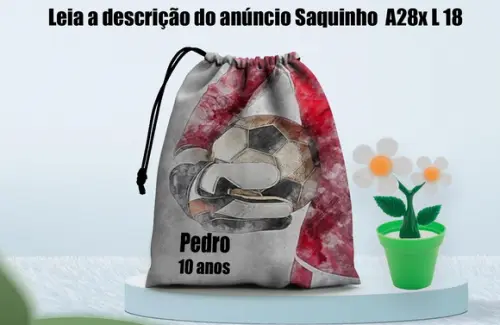 Saquinho 28x18 Personalizado Futebol