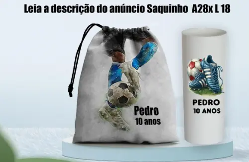 Saquinho e Copo Long Drink Lembrancinhas Futebol