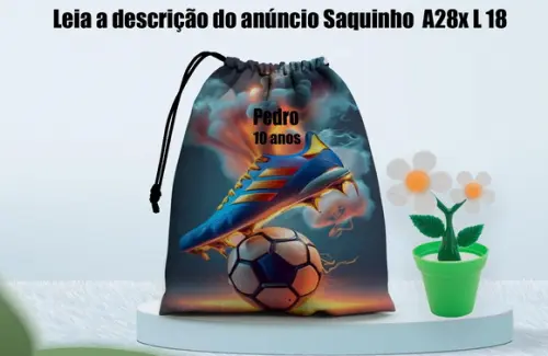 Saquinho Personalizado 28x18 Lembrancinhas Futebol