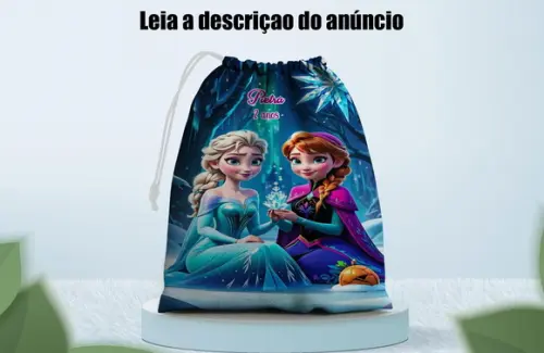 Saquinho Surpresa 28x18 Personalizado da Frozen