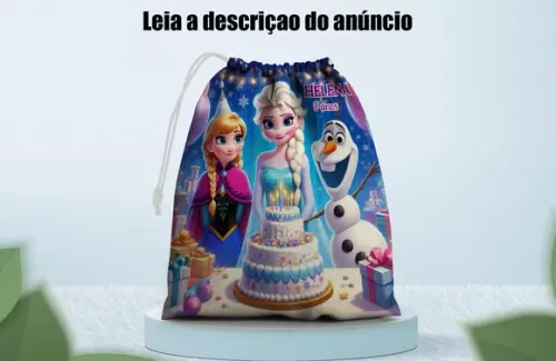 Saquinho Surpresa 28x18 Personalizado da Frozen