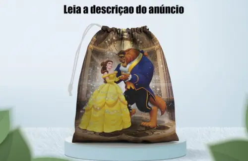 Saquinho Surpresa 28x18 Personalizado da Bela e a Fera