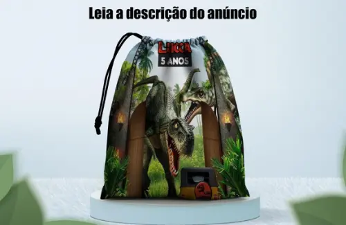 Saquinho Surpresa 28x18 Personalizado Jurassic Park