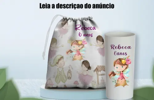 Saquinho Surpresa Copo Long Drink Mundo Encantado das Fadas