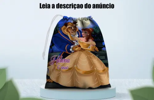 Saquinho Surpresa Personalizado da Bela e a Fera